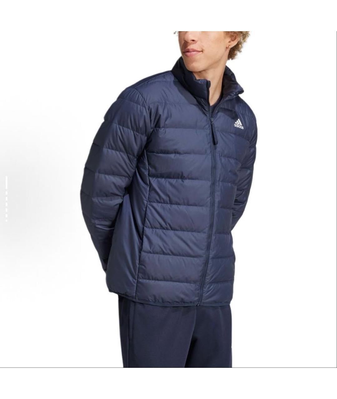 ADIDAS Темно-синяя полиэстеровая куртка, фото 3