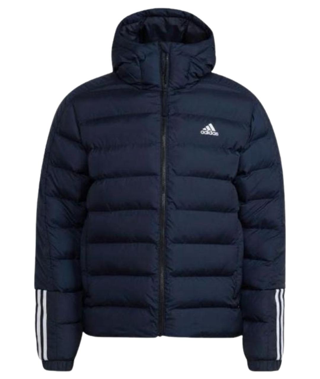 ADIDAS Темно-синяя полиэстеровая куртка, фото 1