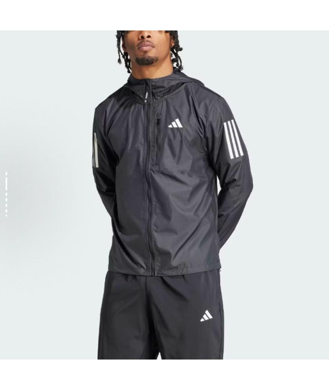 ADIDAS Черная полиэстеровая спортивная куртка, фото 3