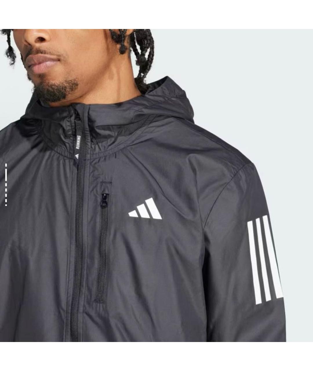ADIDAS Черная полиэстеровая спортивная куртка, фото 6