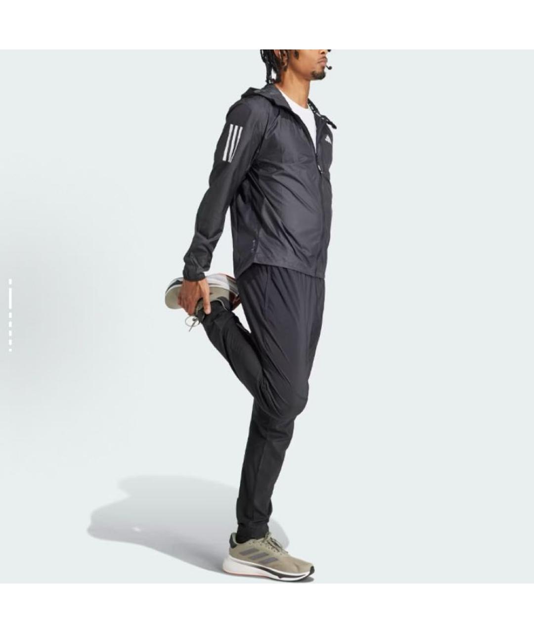 ADIDAS Черная полиэстеровая спортивная куртка, фото 5