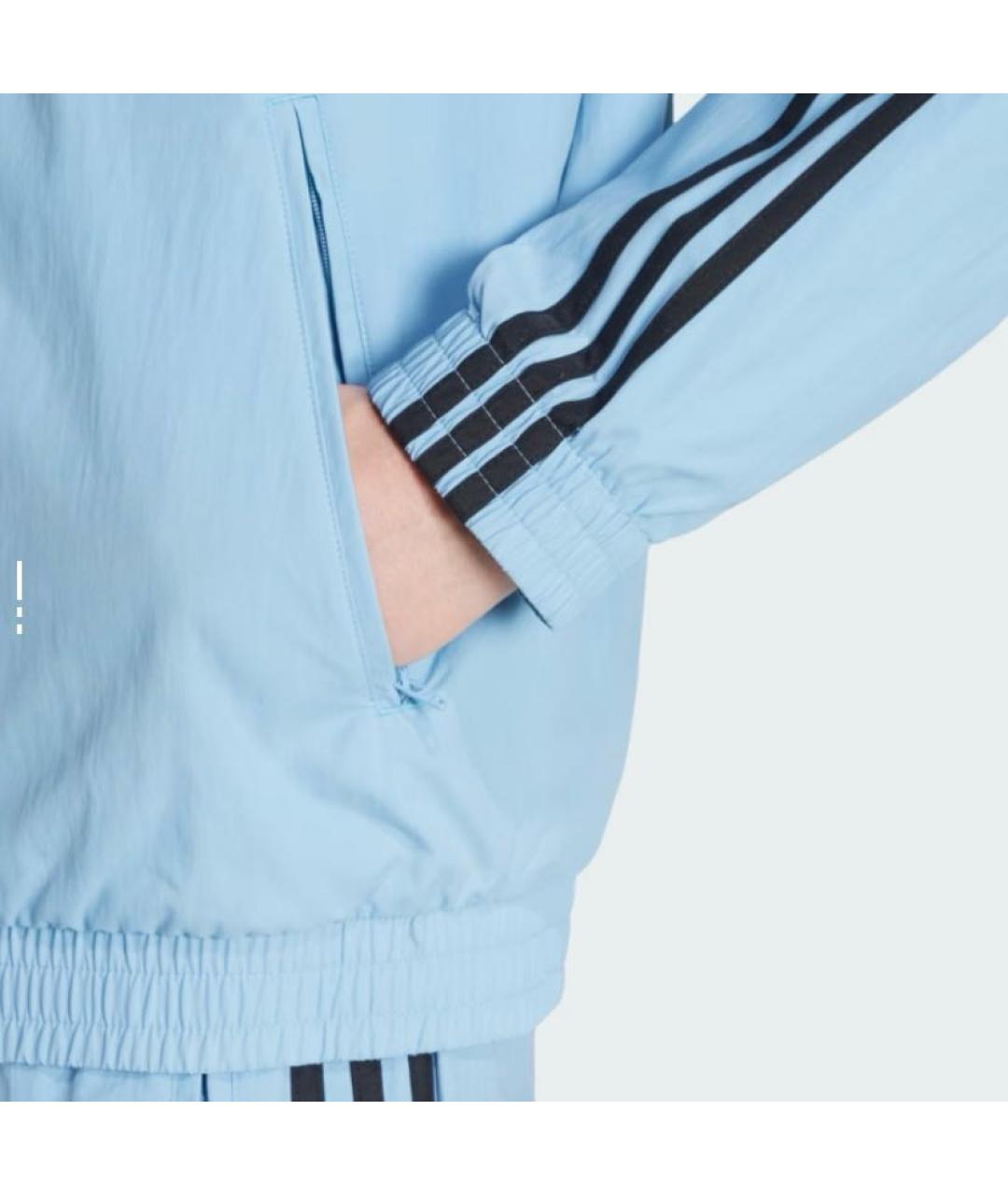 ADIDAS Голубая полиамидовая спортивная куртка, фото 4