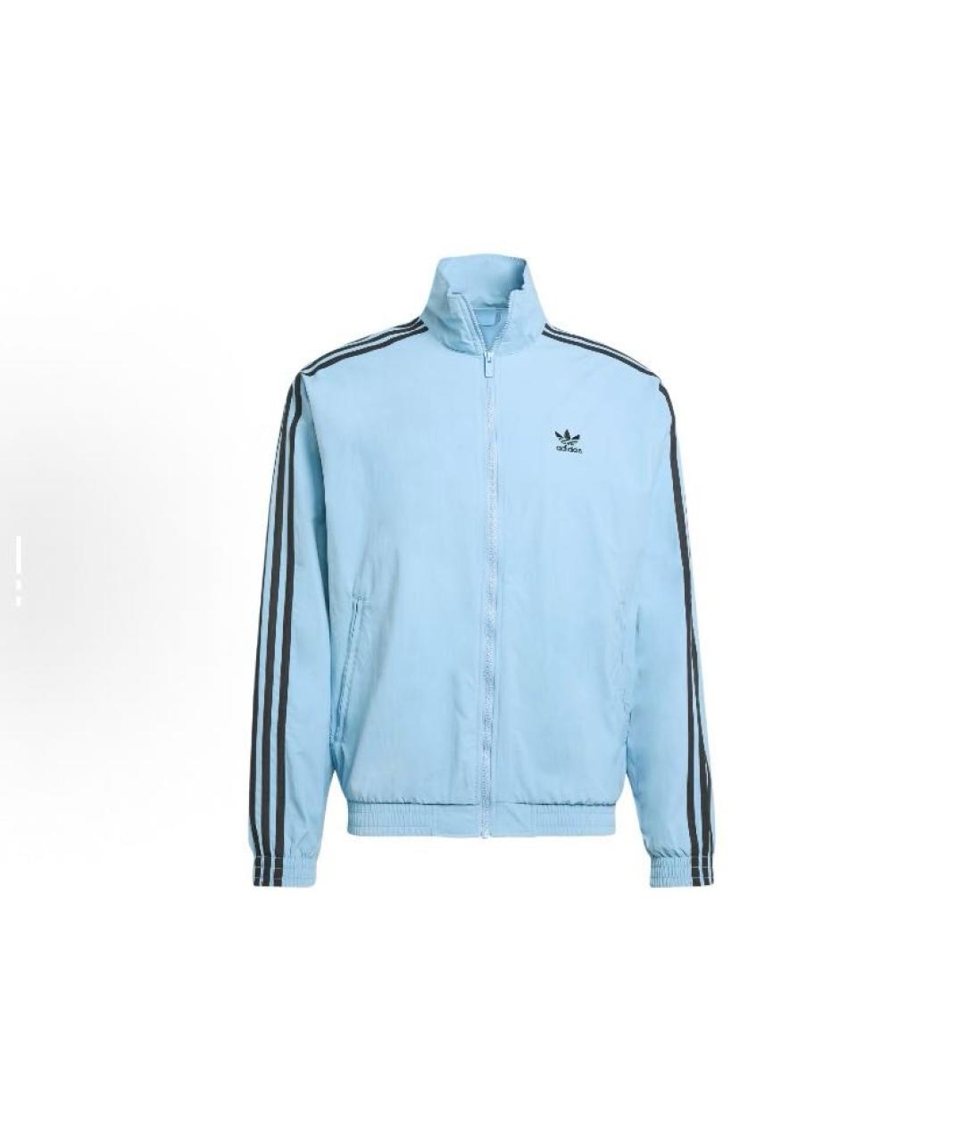 ADIDAS Голубая полиамидовая спортивная куртка, фото 6