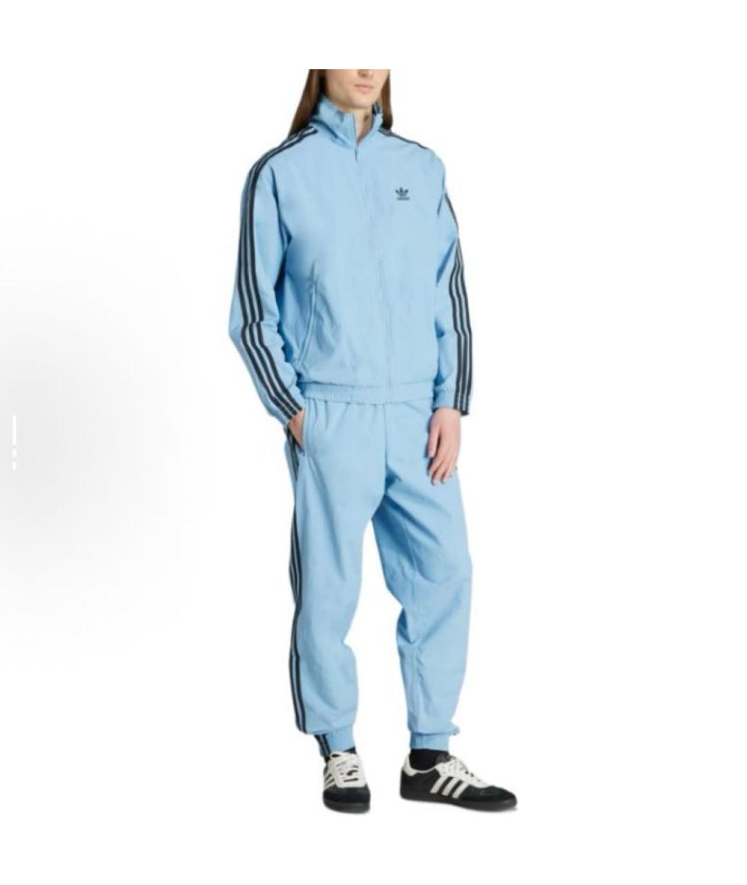 ADIDAS Голубая полиамидовая спортивная куртка, фото 3