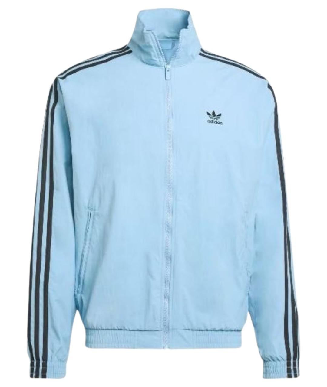 ADIDAS Голубая полиамидовая спортивная куртка, фото 1