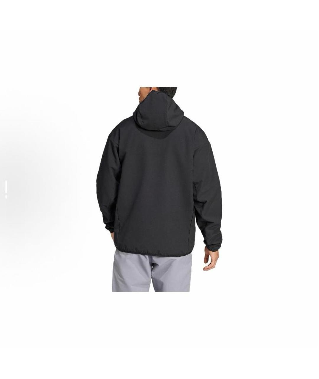 ADIDAS Черная полиэстеровая куртка, фото 4