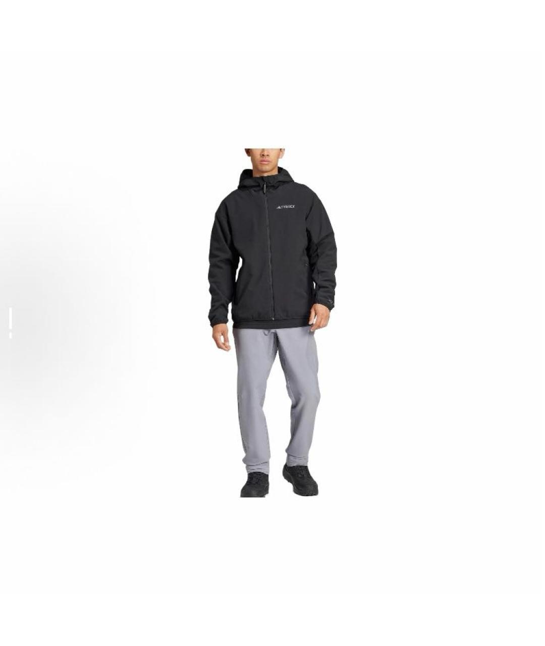 ADIDAS Черная полиэстеровая куртка, фото 3
