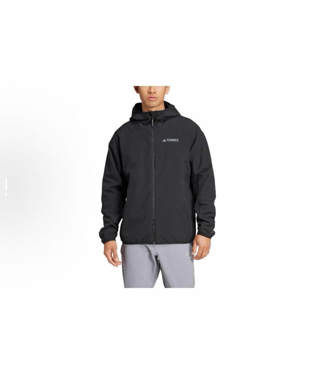 ADIDAS Черная полиэстеровая куртка, фото 2