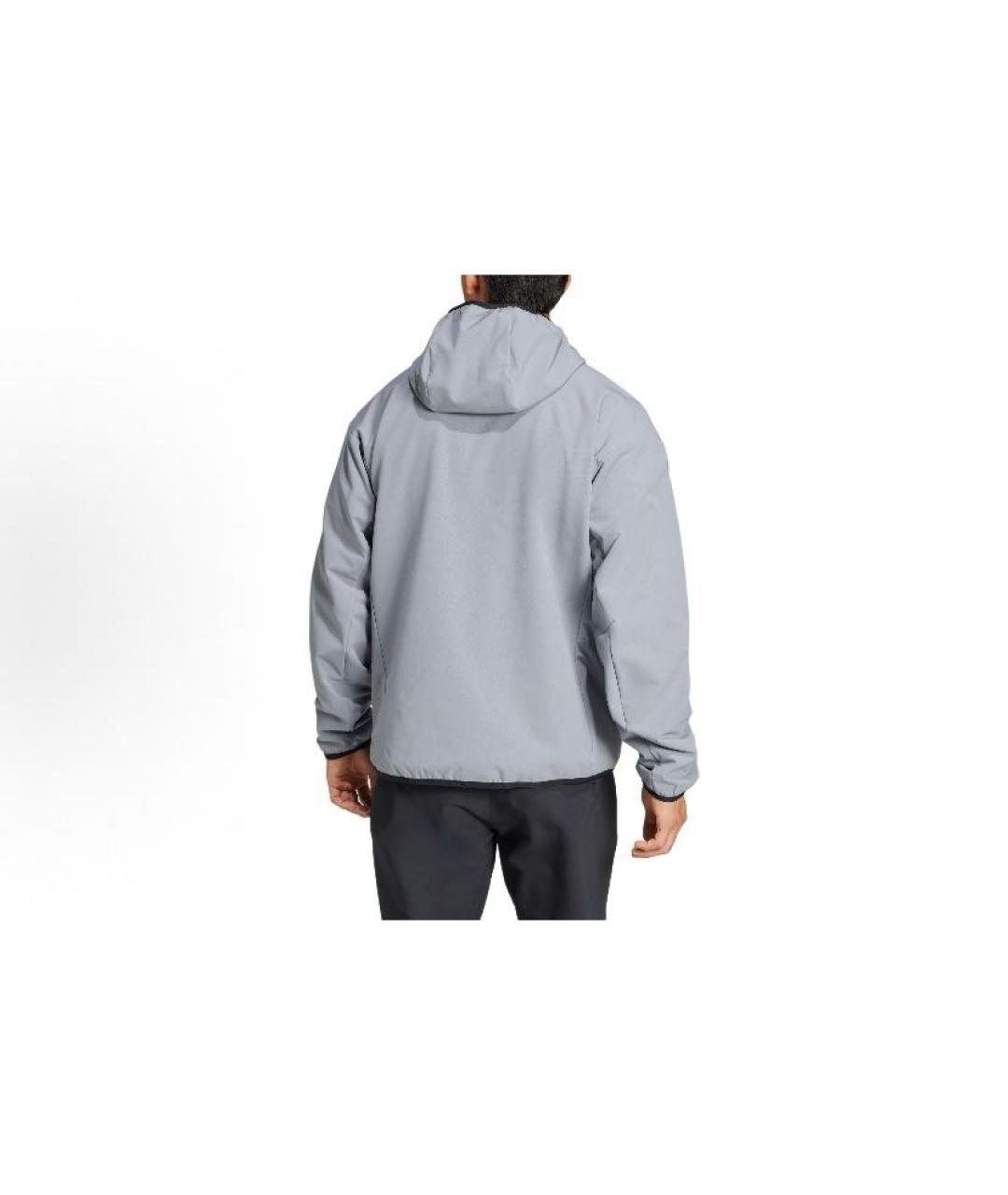 ADIDAS Серая полиэстеровая куртка, фото 4