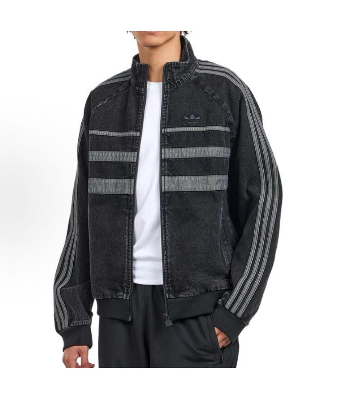 ADIDAS Черная хлопковая куртка, фото 2