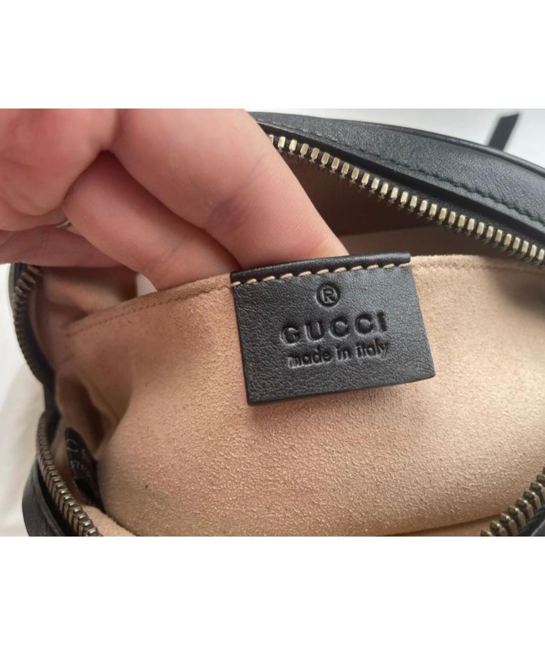 GUCCI Черная кожаная поясная сумка, фото 4