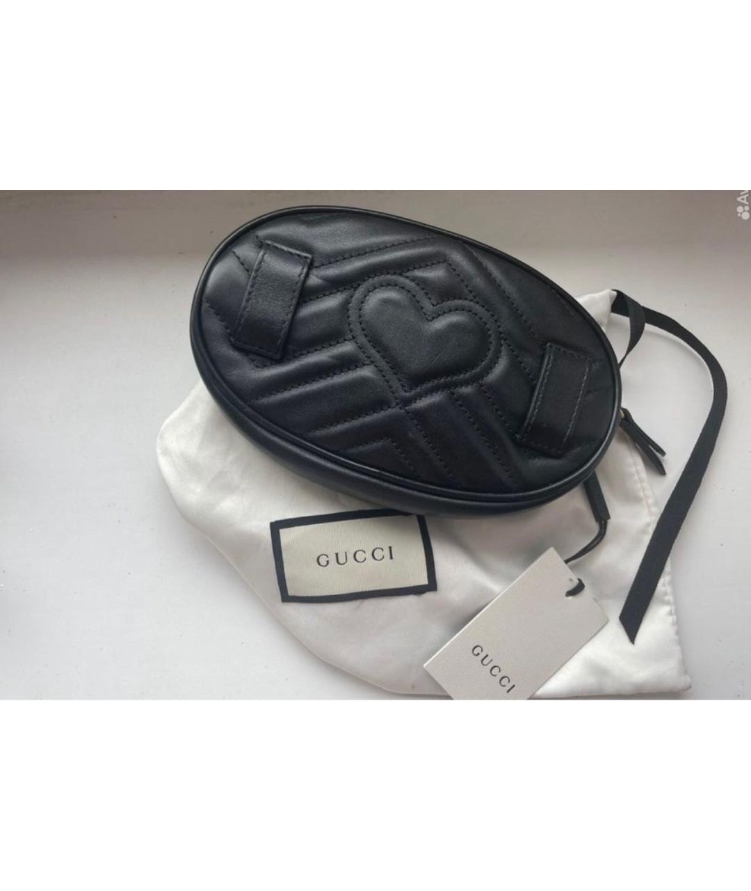 GUCCI Черная кожаная поясная сумка, фото 3
