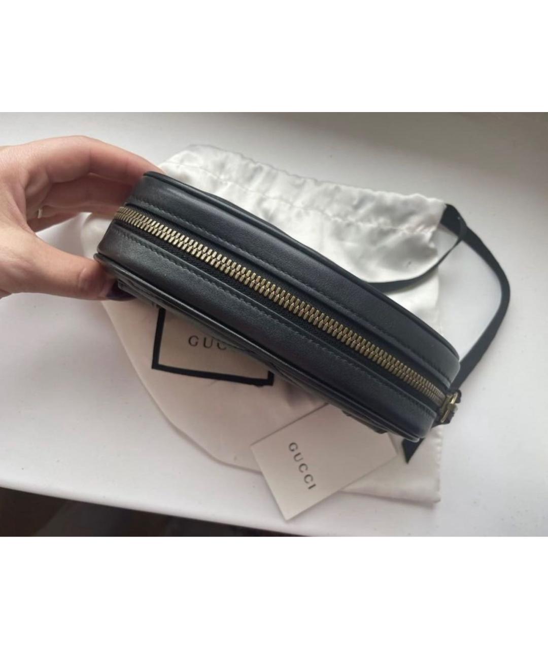 GUCCI Черная кожаная поясная сумка, фото 2