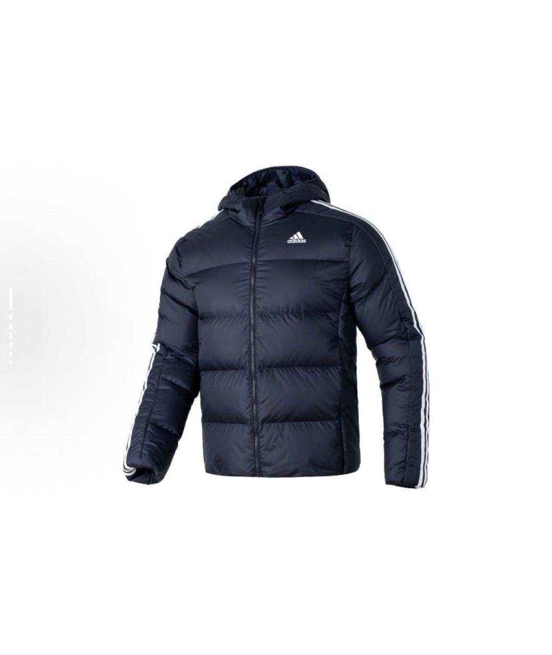 ADIDAS Темно-синяя полиэстеровая куртка, фото 4