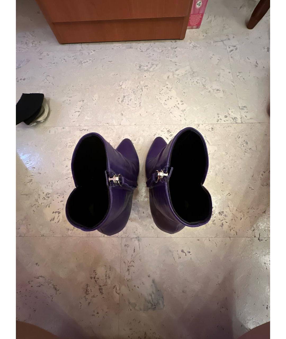 GIUSEPPE ZANOTTI DESIGN Фиолетовые кожаные ботильоны, фото 3