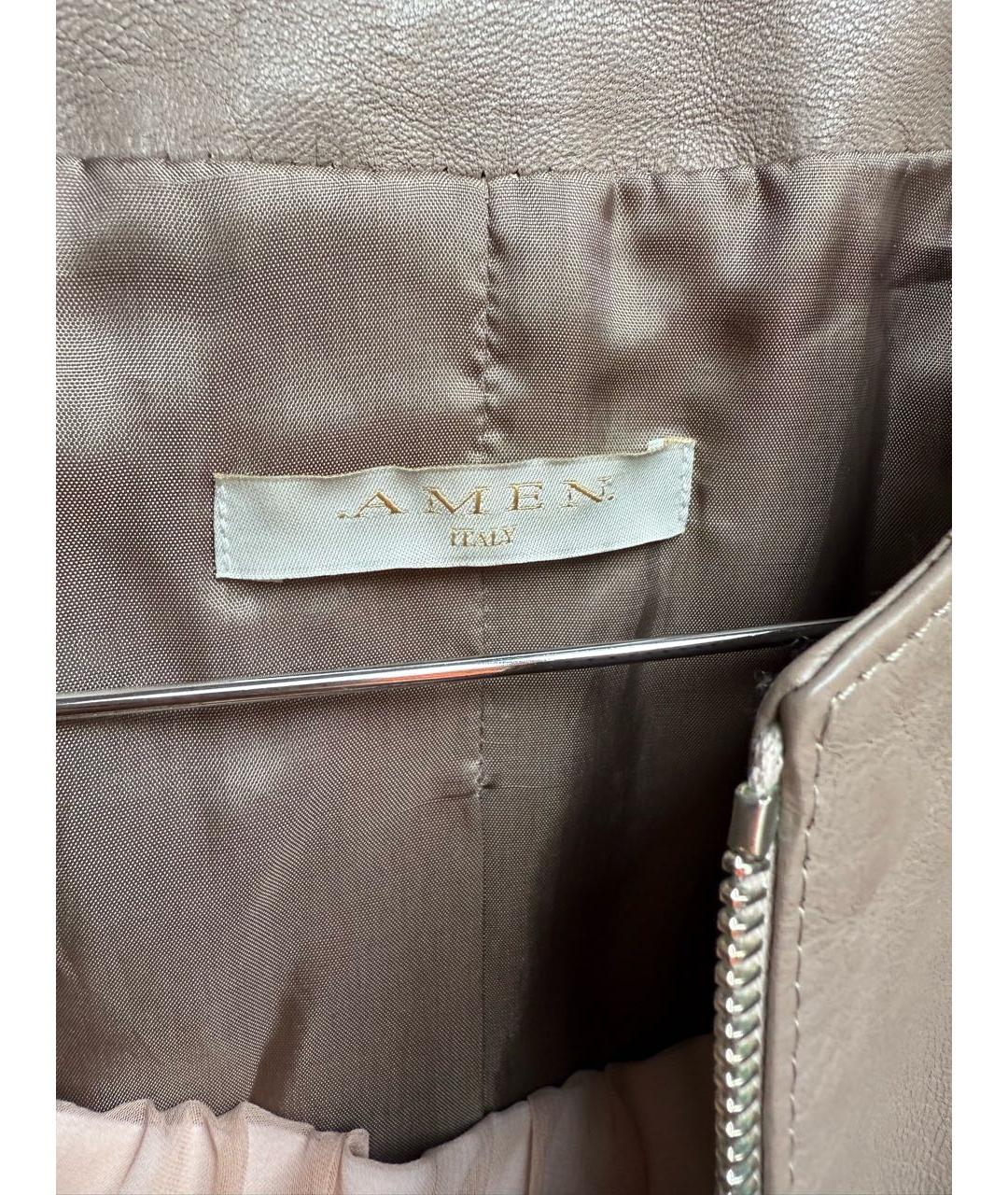 DROME Бежевая кожаная куртка, фото 3