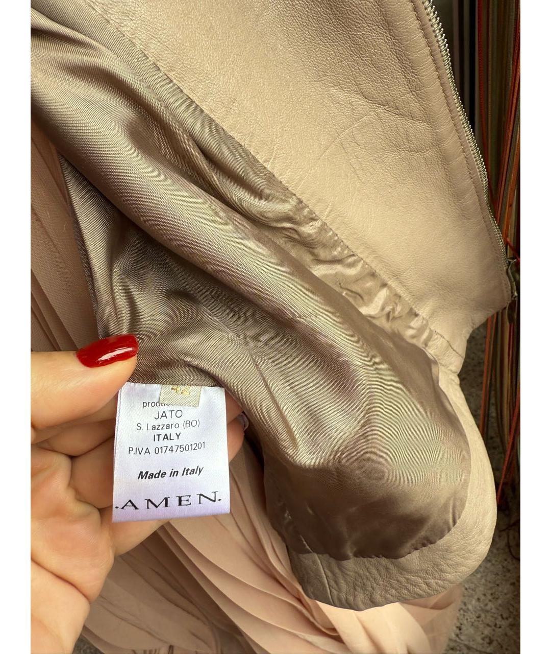 DROME Бежевая кожаная куртка, фото 5