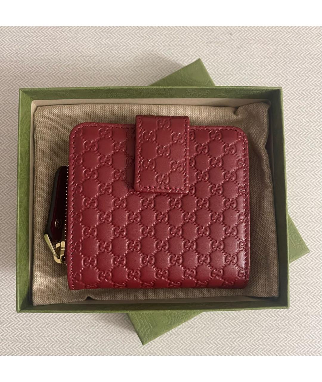 GUCCI Бордовый кожаный кошелек, фото 3