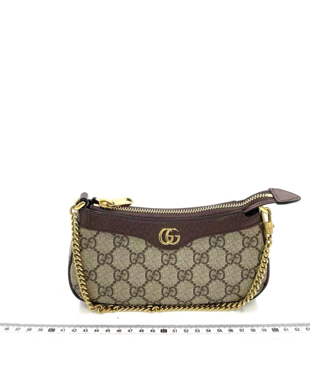 GUCCI Коричневая тканевая сумка с короткими ручками, фото 8