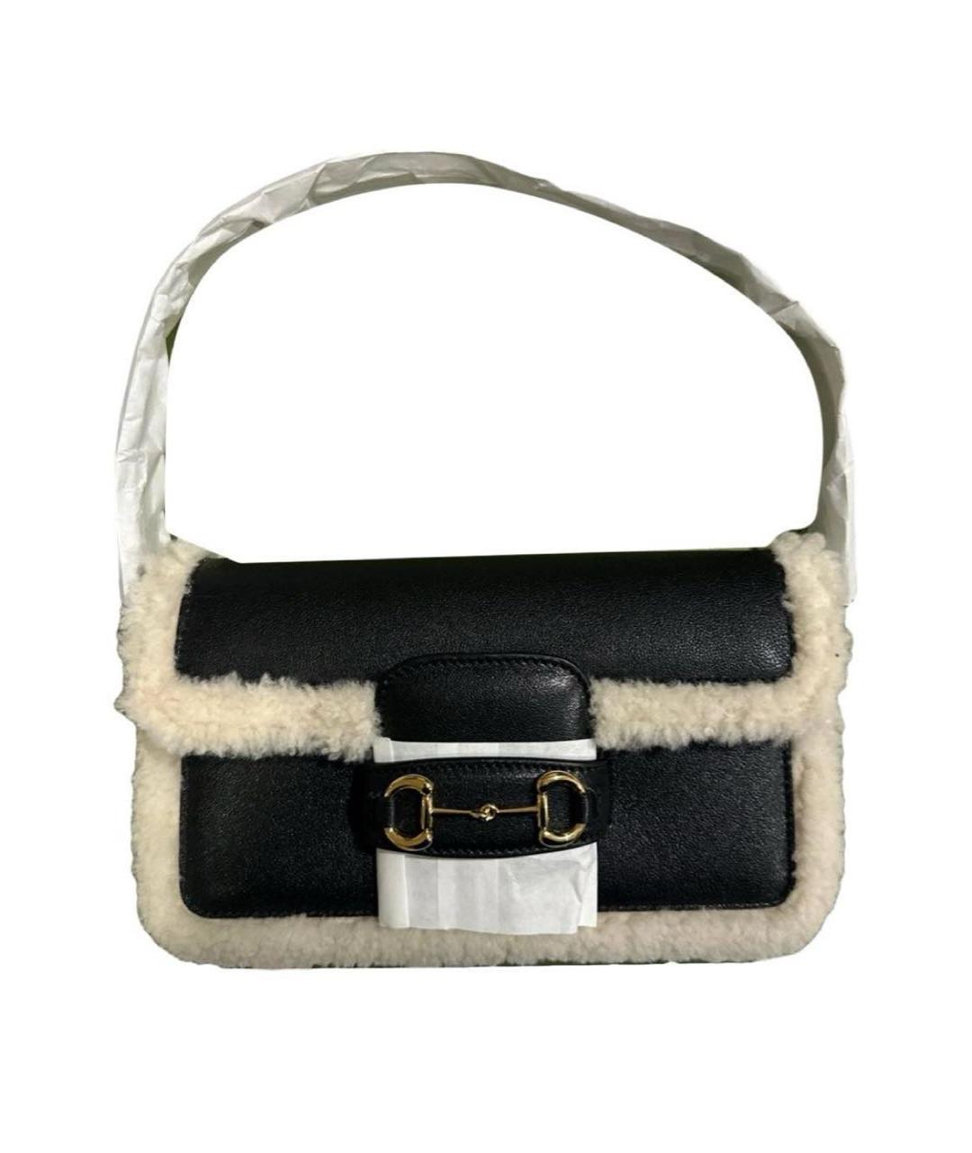 GUCCI Черная кожаная сумка с короткими ручками, фото 1