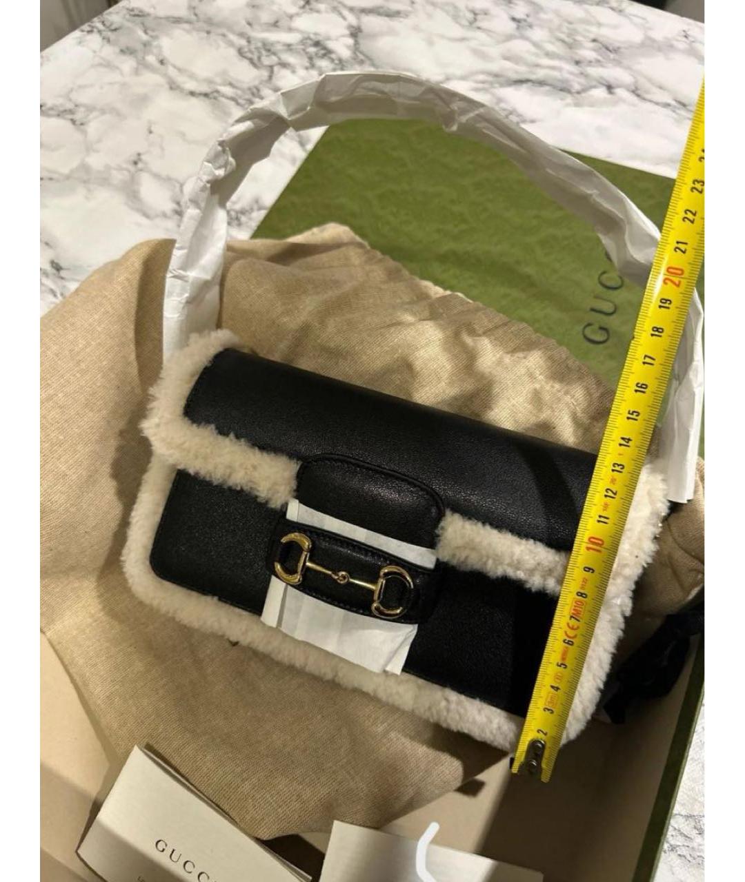 GUCCI Черная кожаная сумка с короткими ручками, фото 6