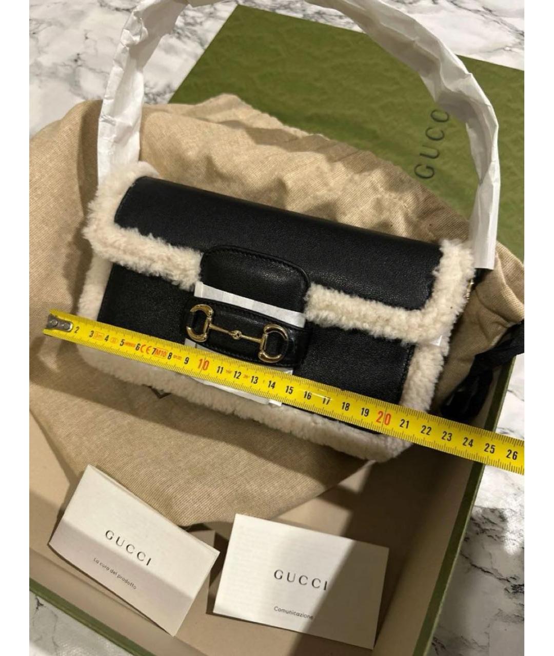 GUCCI Черная кожаная сумка с короткими ручками, фото 5