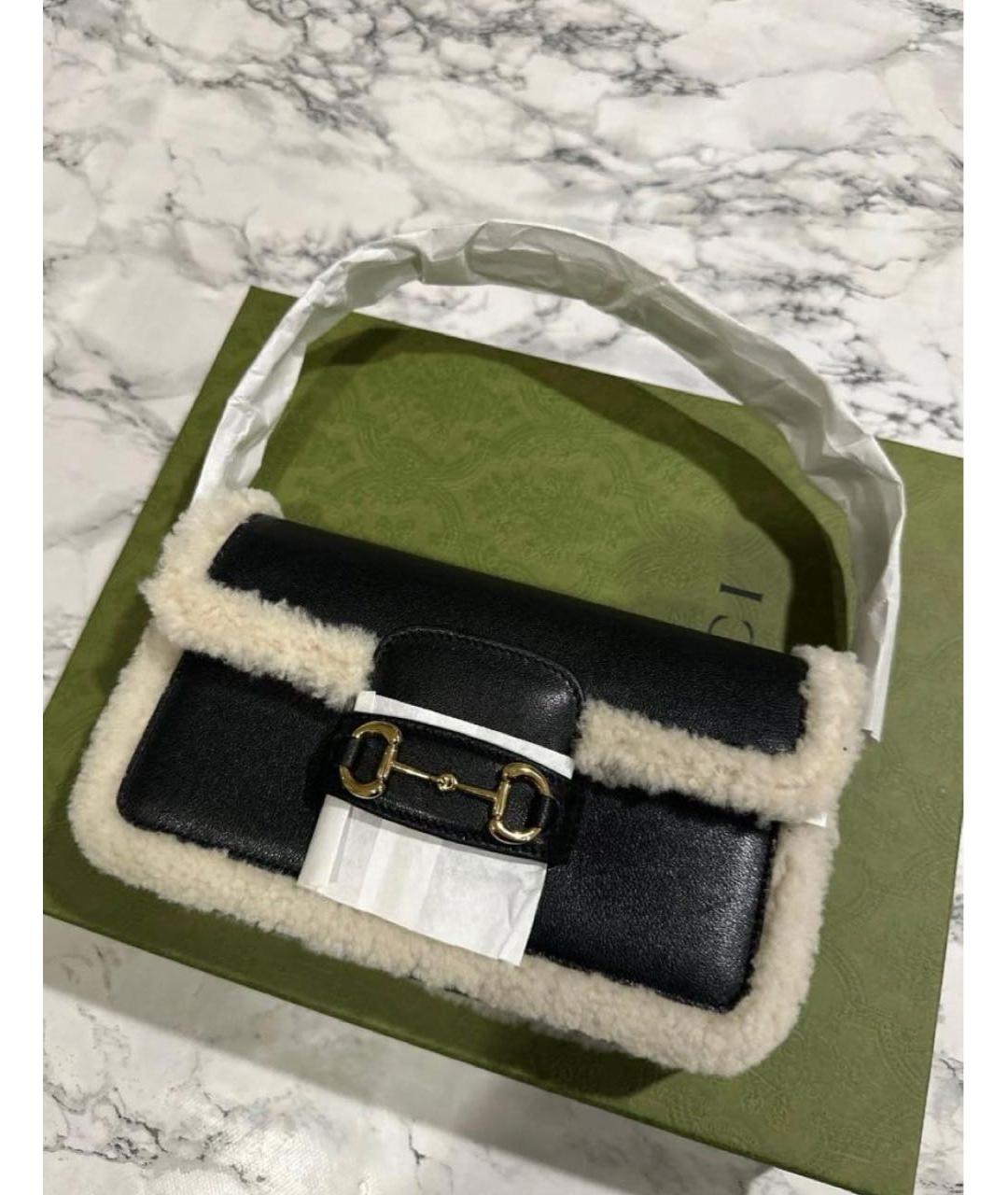 GUCCI Черная кожаная сумка с короткими ручками, фото 2