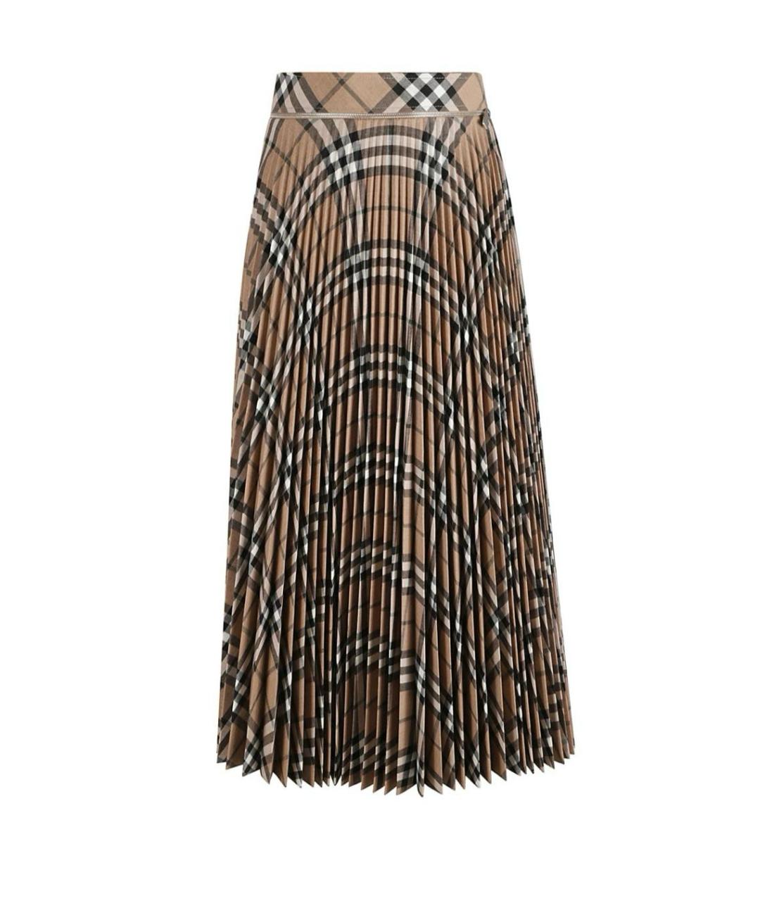 BURBERRY Бежевая шерстяная юбка макси, фото 1