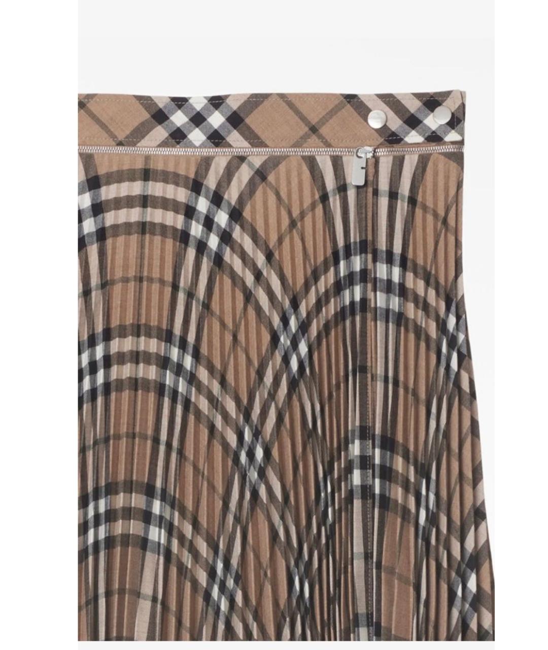 BURBERRY Бежевая шерстяная юбка макси, фото 2