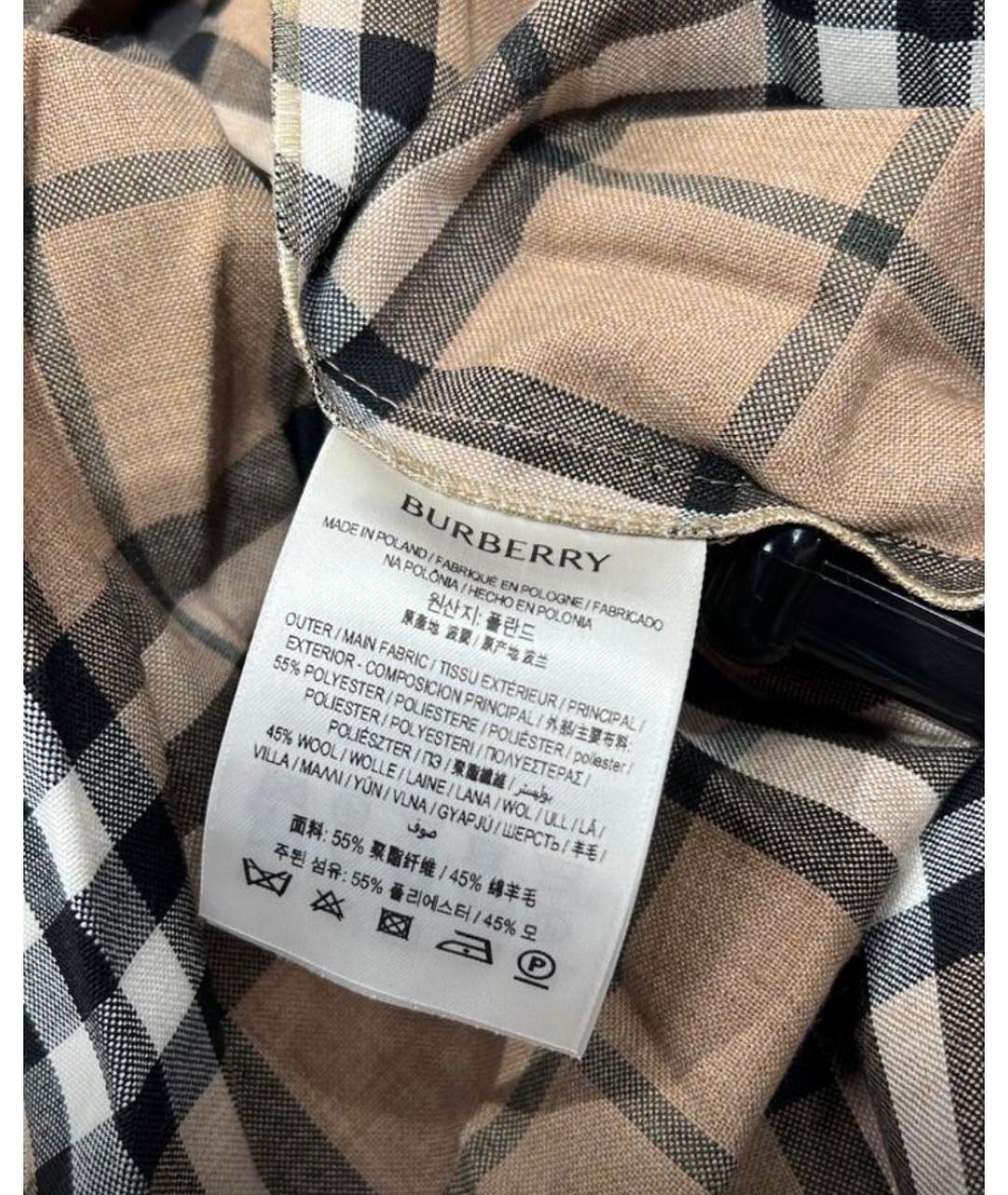 BURBERRY Бежевая шерстяная юбка макси, фото 3