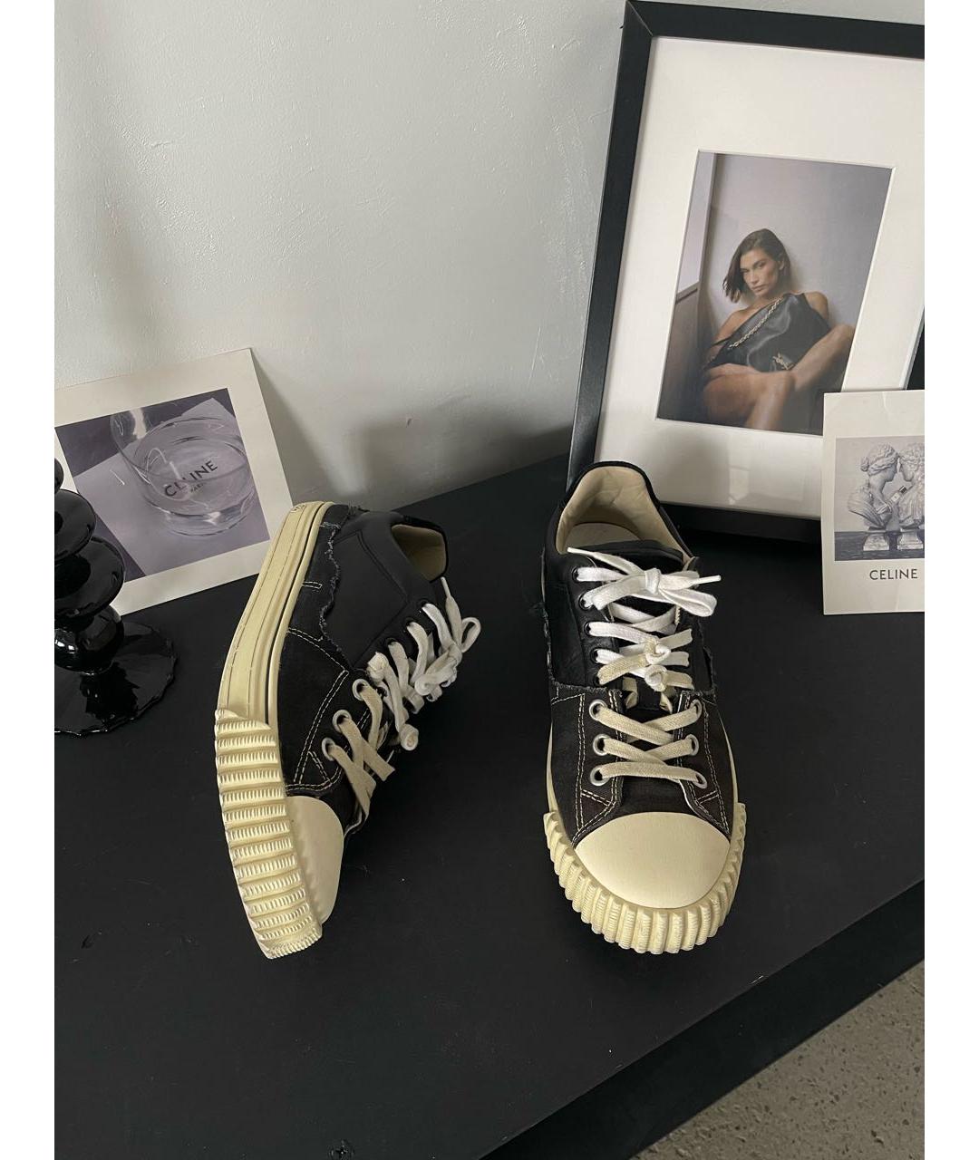 MAISON MARGIELA Черные низкие кроссовки / кеды, фото 2