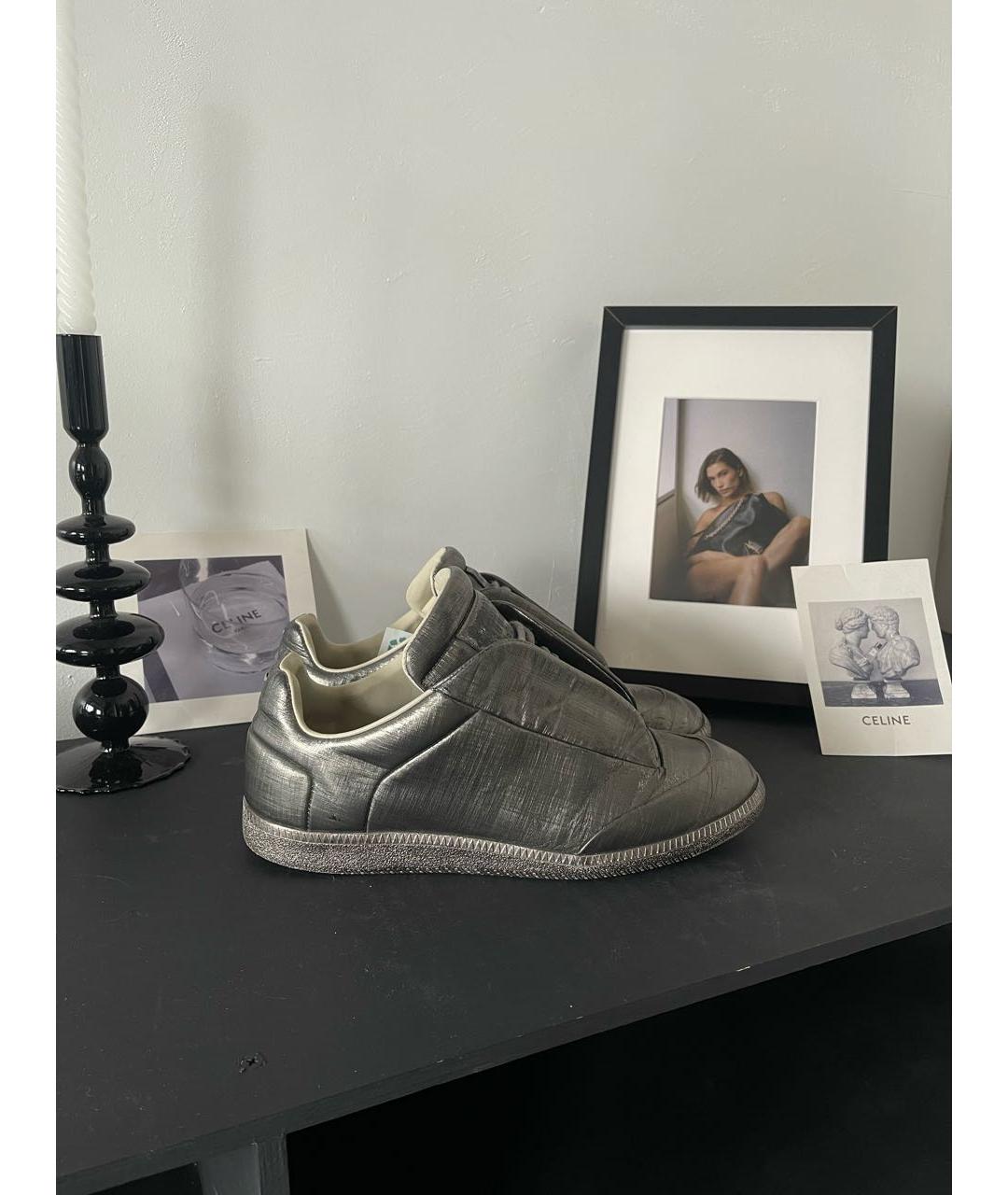 MAISON MARGIELA Серебряные низкие кроссовки / кеды, фото 6