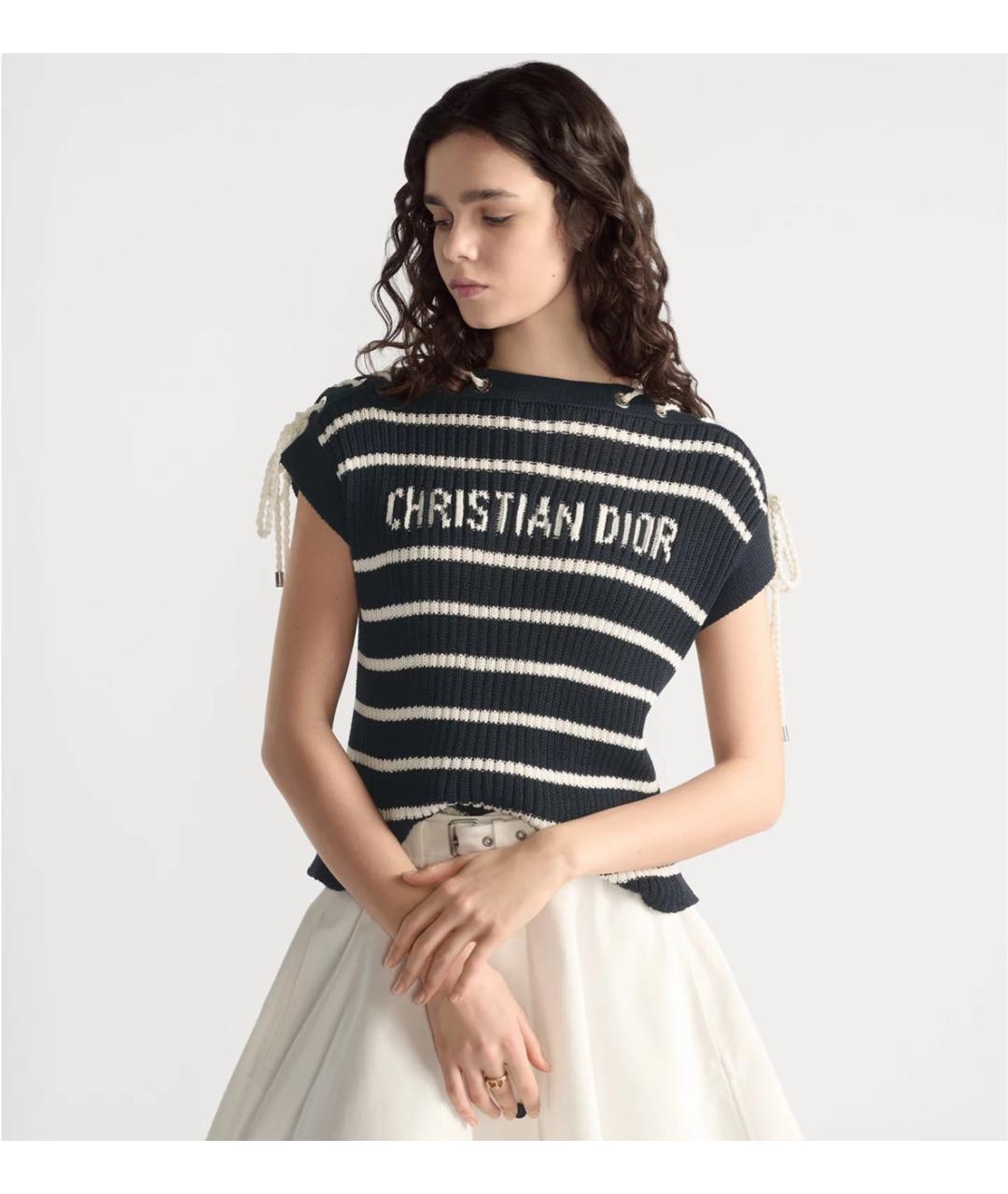 CHRISTIAN DIOR Темно-синий джемпер / свитер, фото 3
