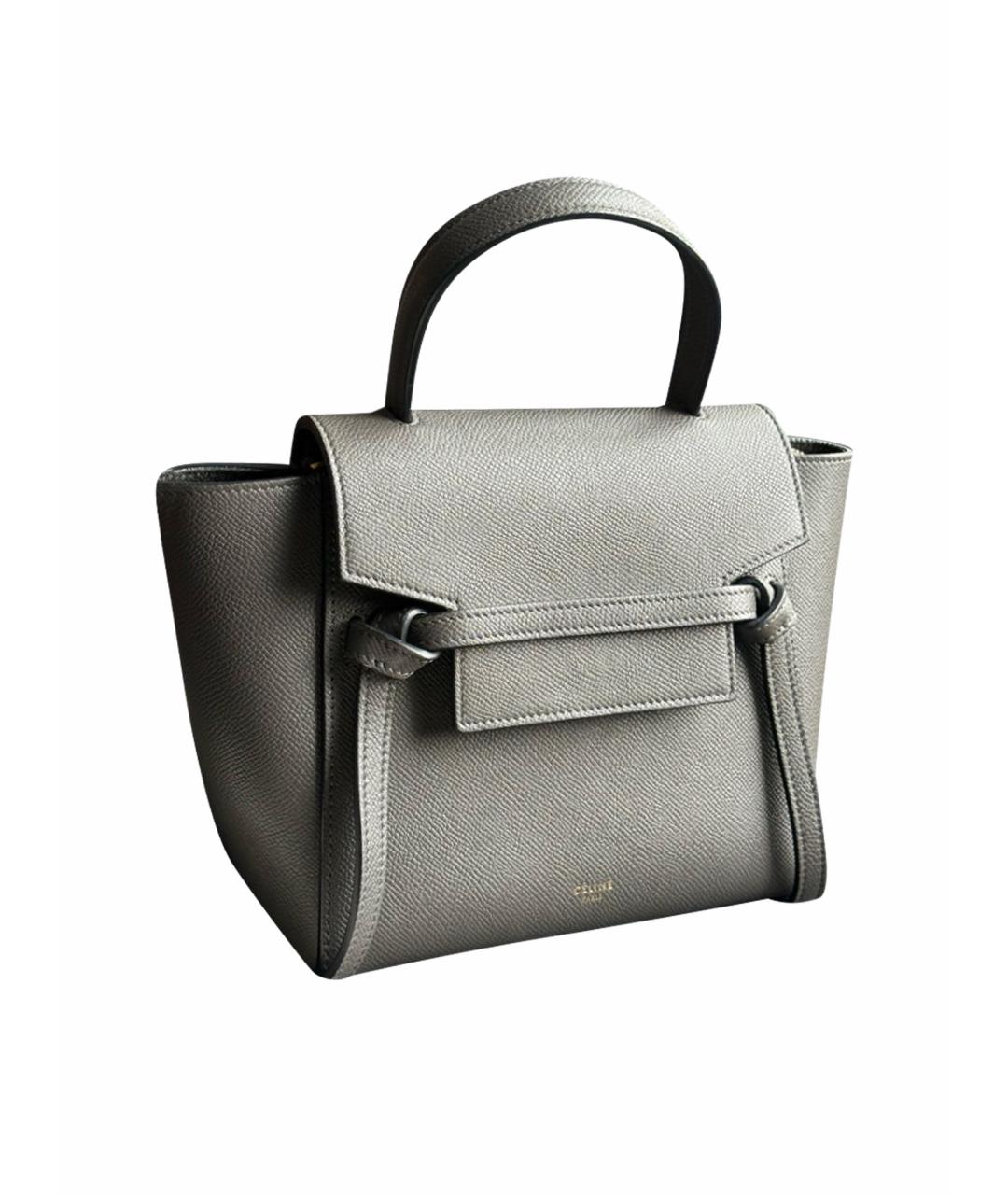 CELINE Антрацитовая кожаная сумка через плечо, фото 1