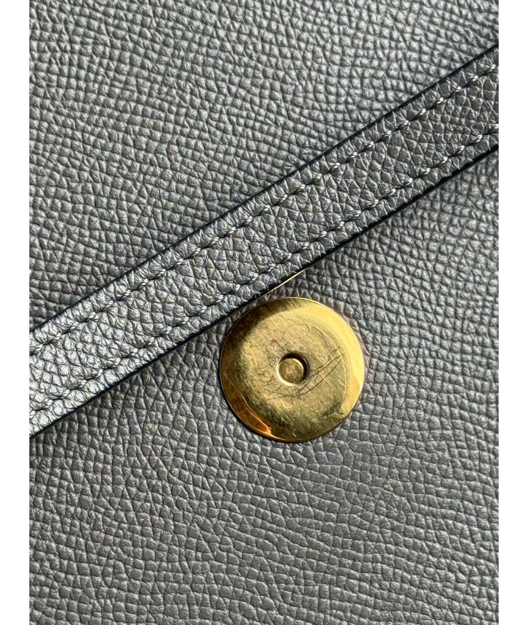 CELINE Антрацитовая кожаная сумка через плечо, фото 4