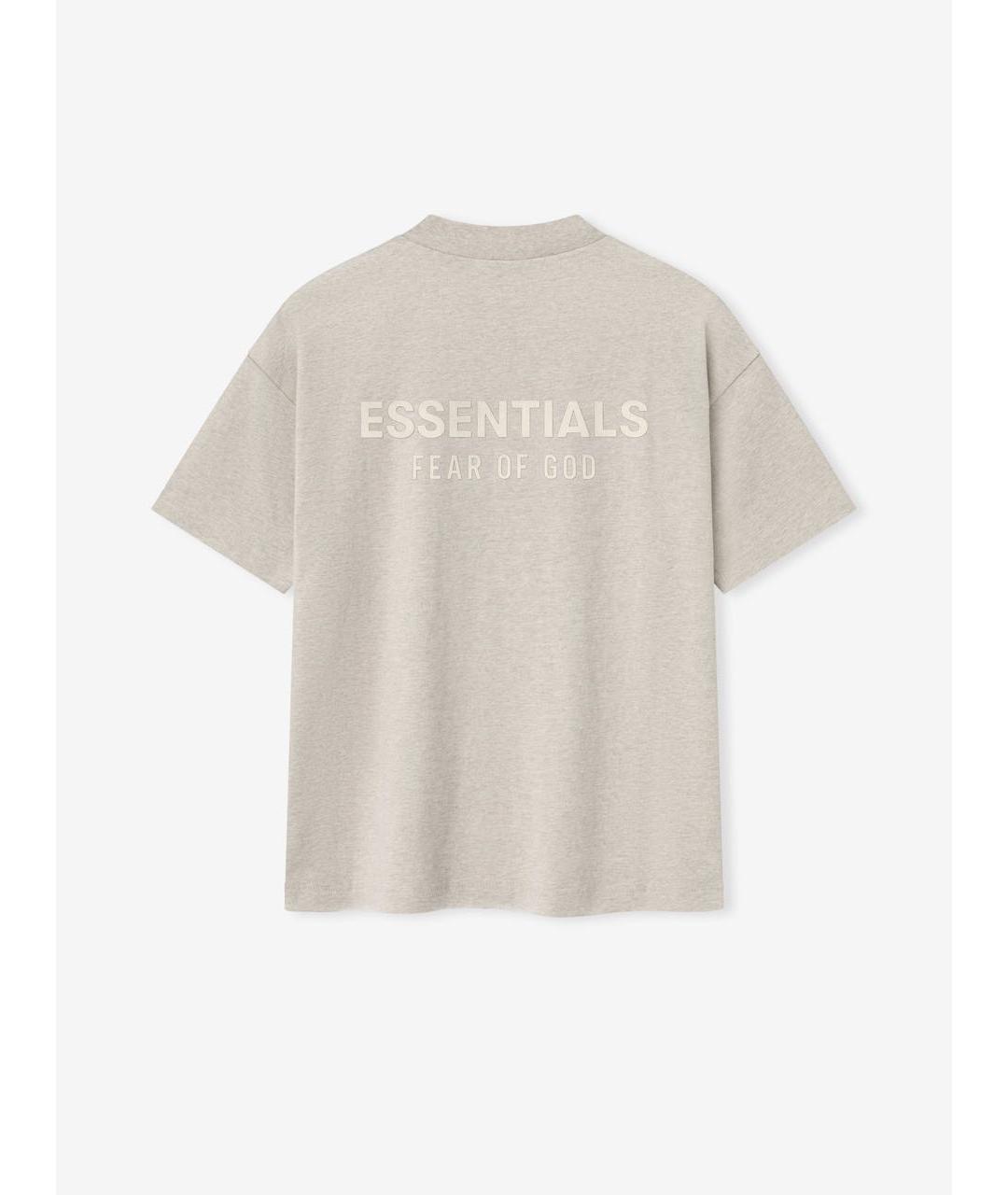 FEAR OF GOD ESSENTIALS Бежевая хлопковая футболка, фото 2