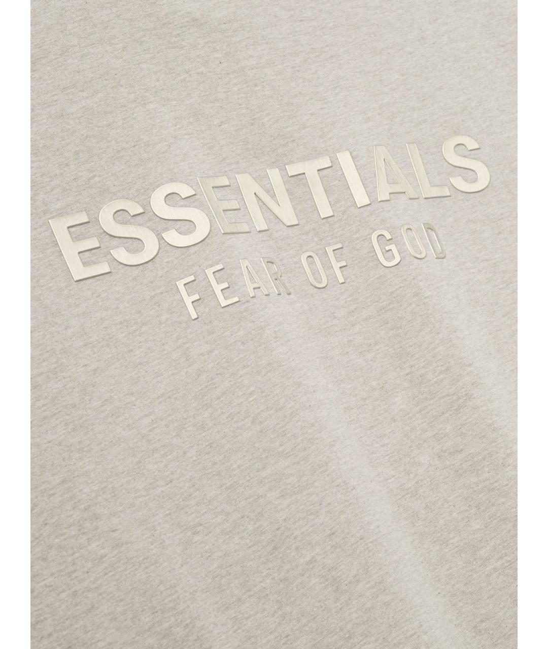 FEAR OF GOD ESSENTIALS Бежевая хлопковая футболка, фото 3