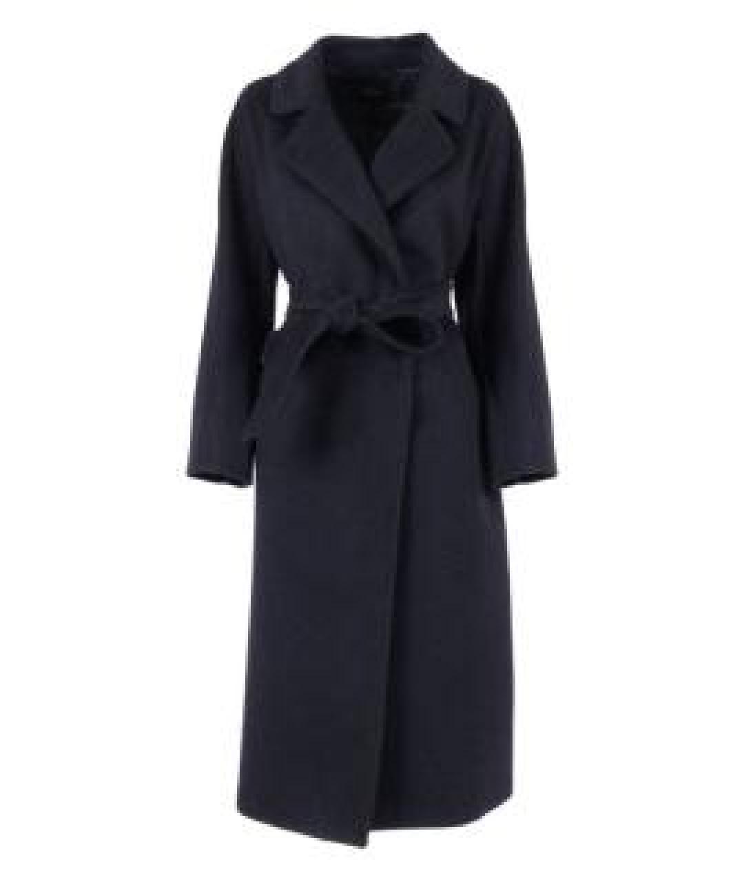 WEEKEND MAX MARA Темно-синее шерстяное пальто, фото 1
