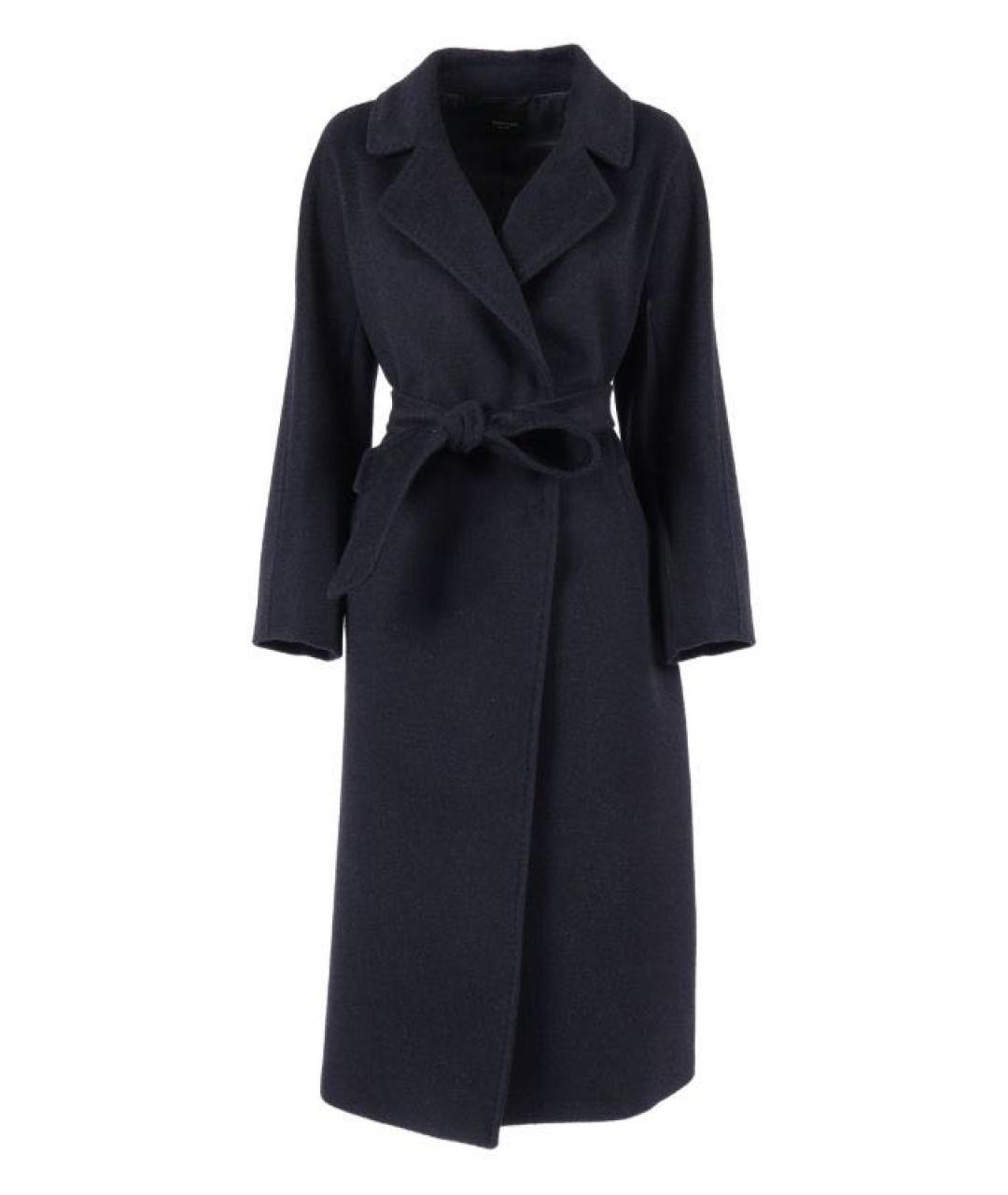 WEEKEND MAX MARA Темно-синее шерстяное пальто, фото 3