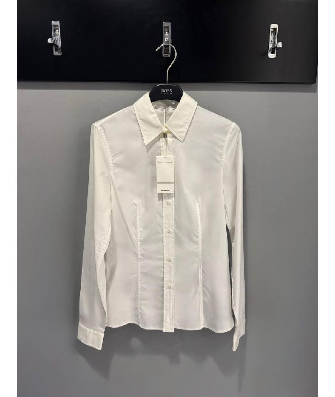 HUGO BOSS Белая хлопко-эластановая рубашка, фото 7