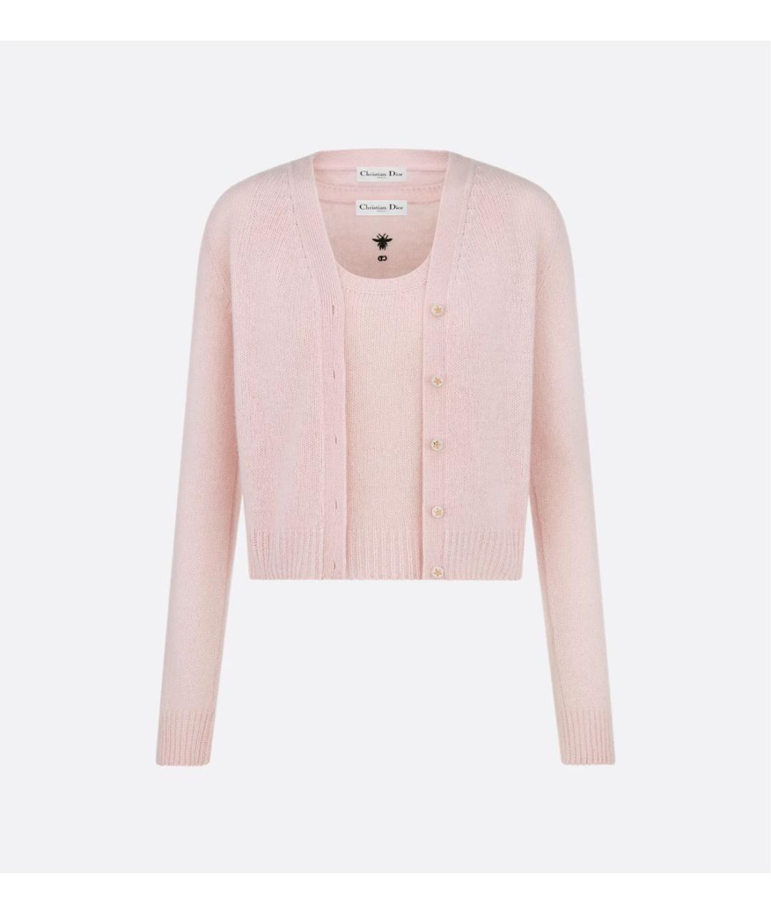 CHRISTIAN DIOR Розовый кашемировый кардиган, фото 6