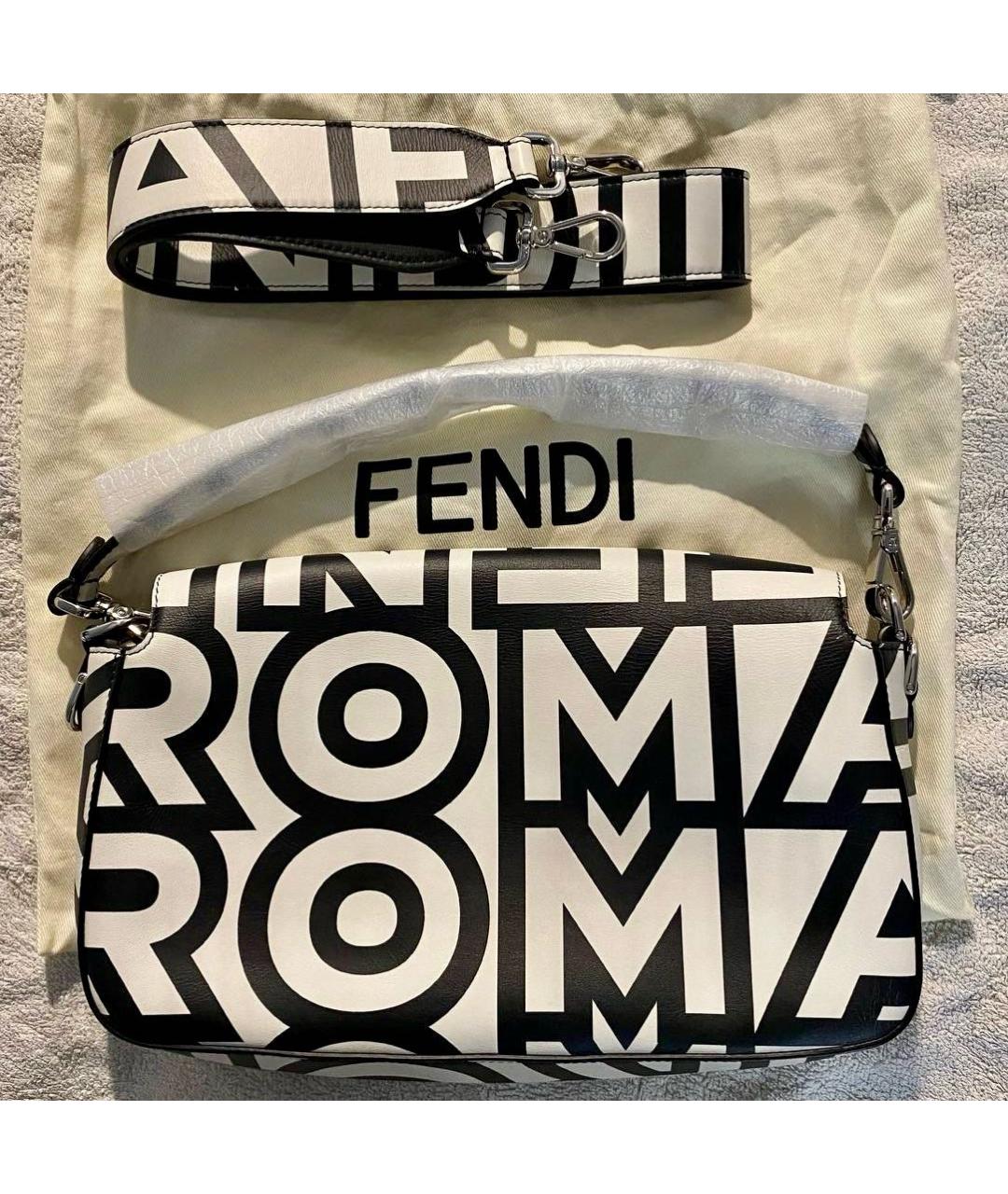 FENDI Белая кожаная сумка через плечо, фото 3