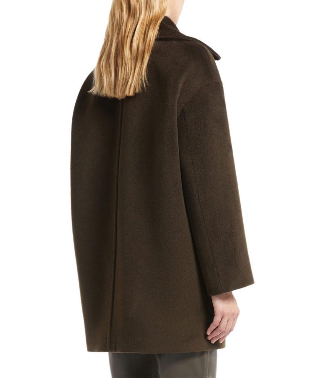 MAX MARA STUDIO Хаки шерстяное пальто, фото 4