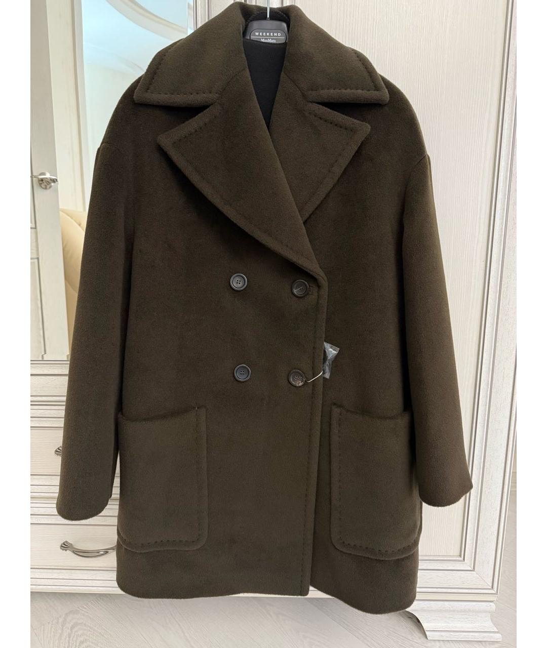 MAX MARA STUDIO Хаки шерстяное пальто, фото 6