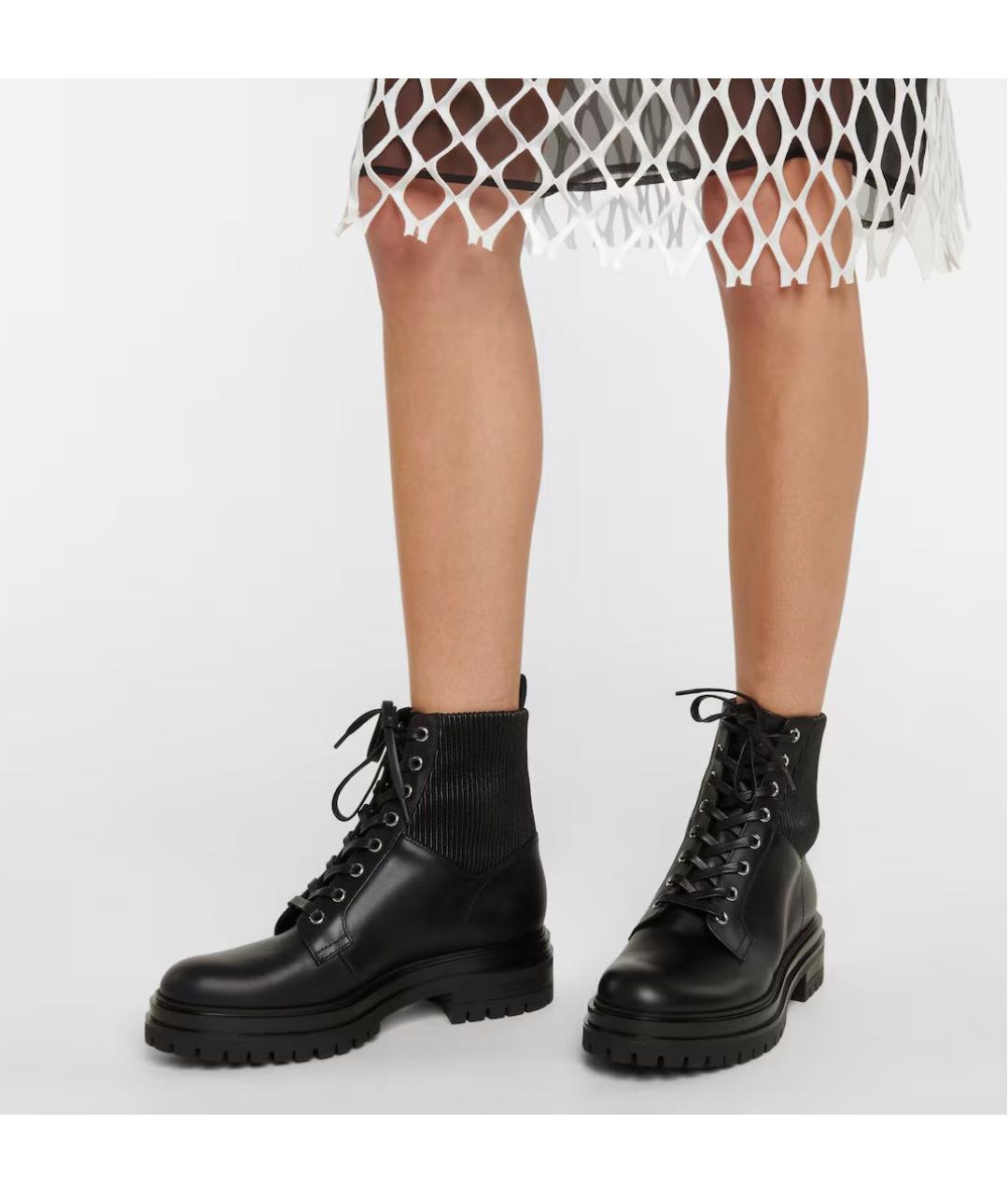GIANVITO ROSSI Черные кожаные ботинки, фото 3