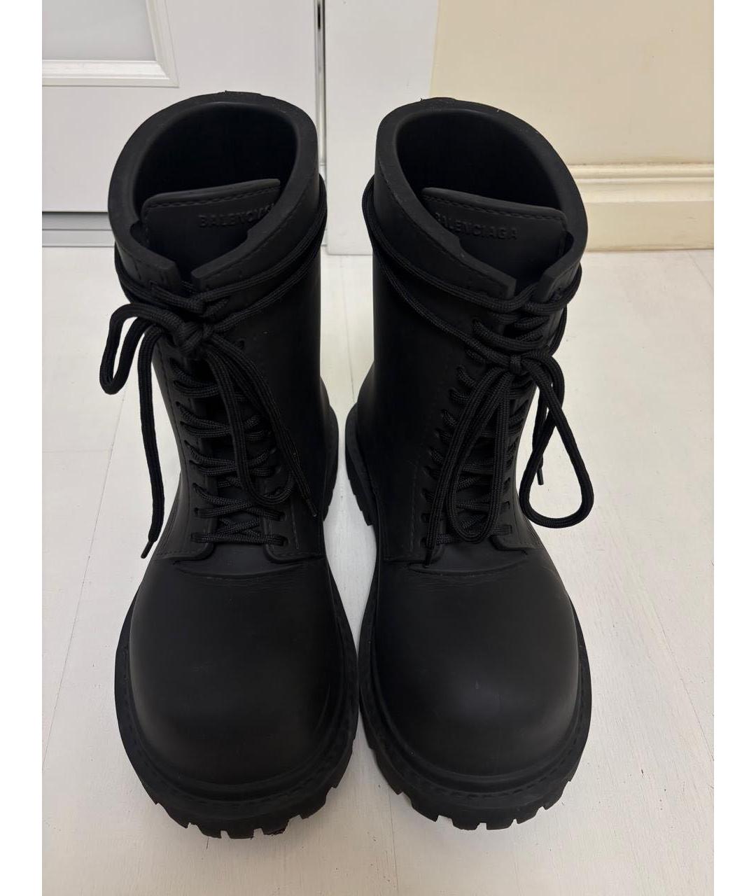 BALENCIAGA Черные резиновые высокие ботинки, фото 2