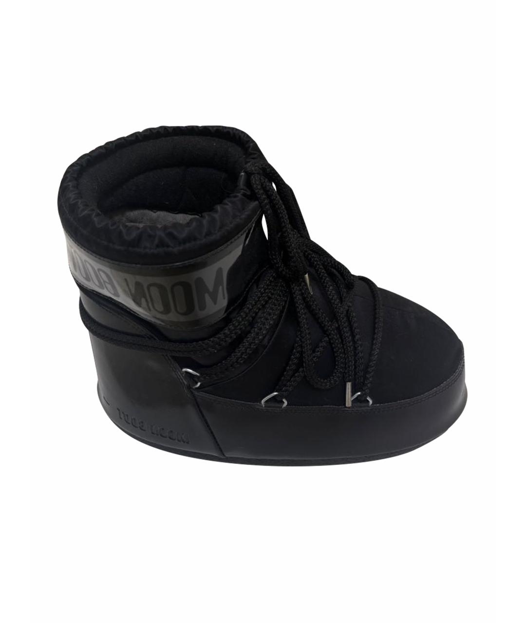 MOON BOOT Черные ботинки из искусственной кожи, фото 1