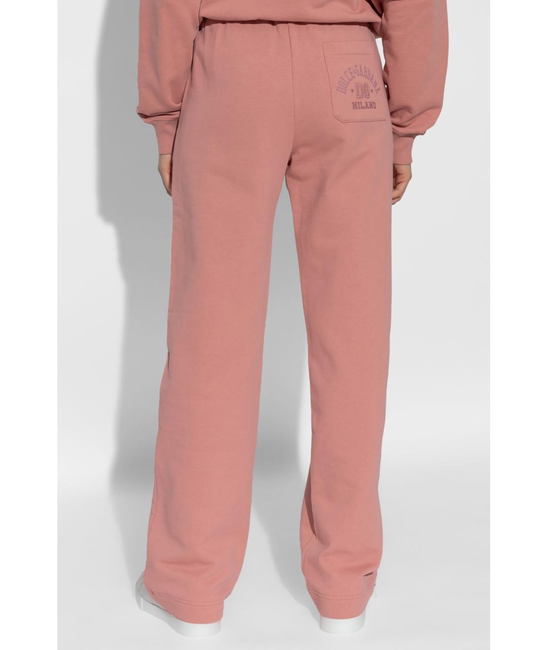 DOLCE&GABBANA Розовые прямые брюки, фото 4