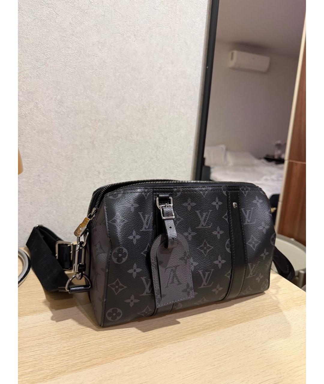 LOUIS VUITTON Серая кожаная сумка на плечо, фото 2