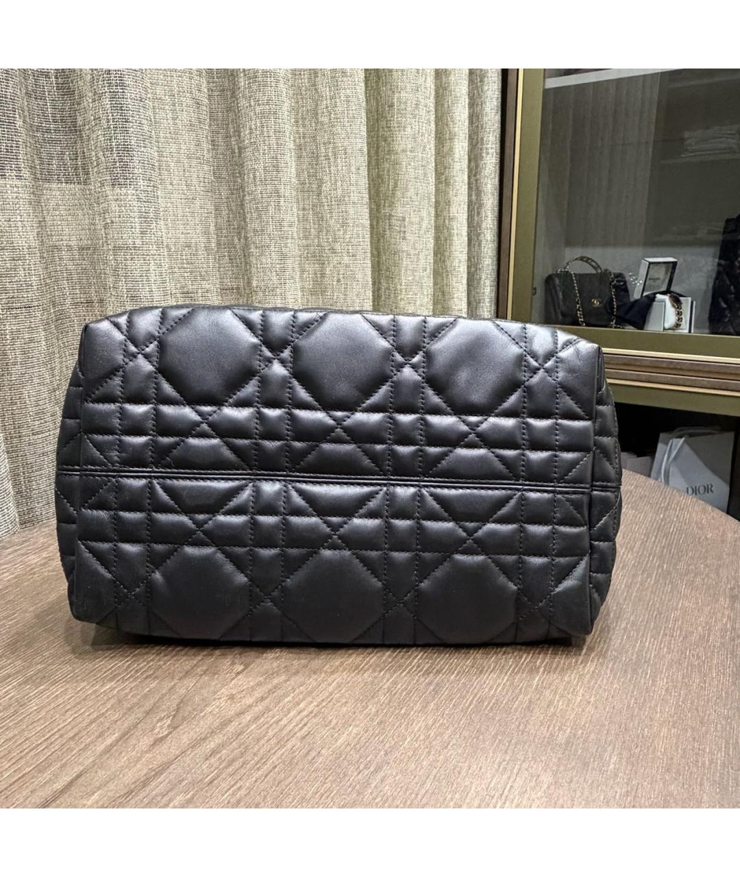 CHRISTIAN DIOR Черная кожаная сумка с короткими ручками, фото 5